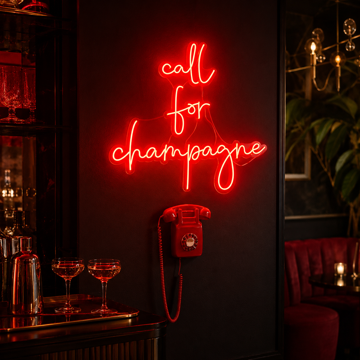 Call For Champagne LED Neon Sign - 02 High-Converting Product Image