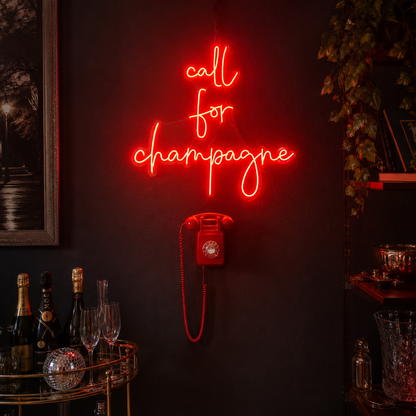 Call For Champagne LED Neon Sign - 03 Real Lifestyle Scene