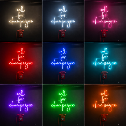 Call For Champagne LED Neon Sign - 05 Color Grid