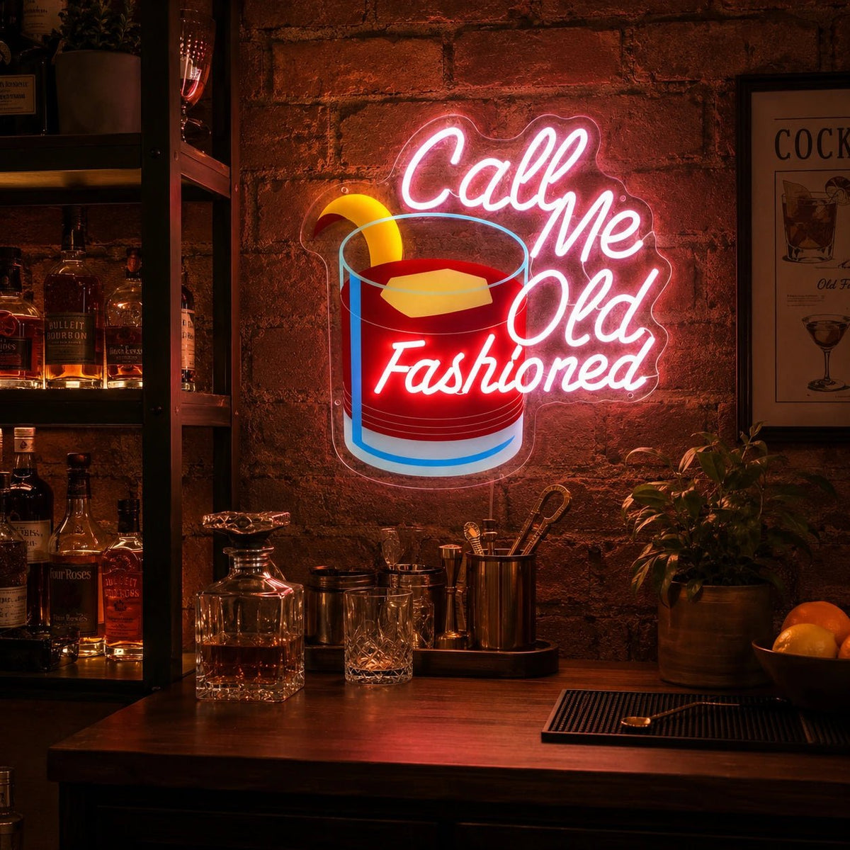 Call Me Old Fashioned Cocktail LED Neon Sign - Shineneon
