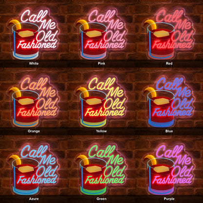 Call Me Old Fashioned Cocktail LED Neon Sign - Shineneon
