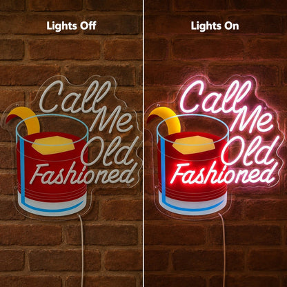 Call Me Old Fashioned Cocktail LED Neon Sign - Shineneon