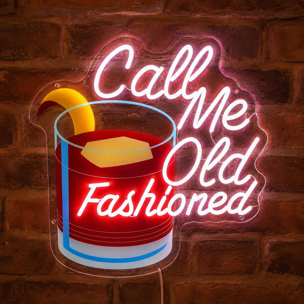 Call Me Old Fashioned Cocktail LED Neon Sign - Shineneon