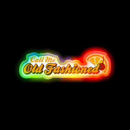 Call Me Old Fashioned Orange Cherry Cocktail Bar Decor Led Neon Sign Rgb Color - LED neon sign close-up detail