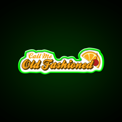 Call Me Old Fashioned Orange Cherry Cocktail Bar Decor Led Neon Sign Rgb Color - Shineneon