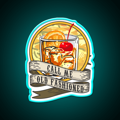Call Me Old Fashioned Whiskey Lover Whiskey Drink Bar Led Neon Sign Rgb Color - Shineneon