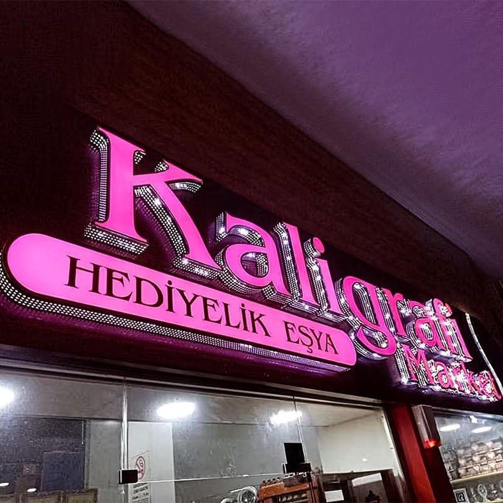 Calligraphy Market 3D Front And Back Lit Letters Metal Led Sign - Shineneon