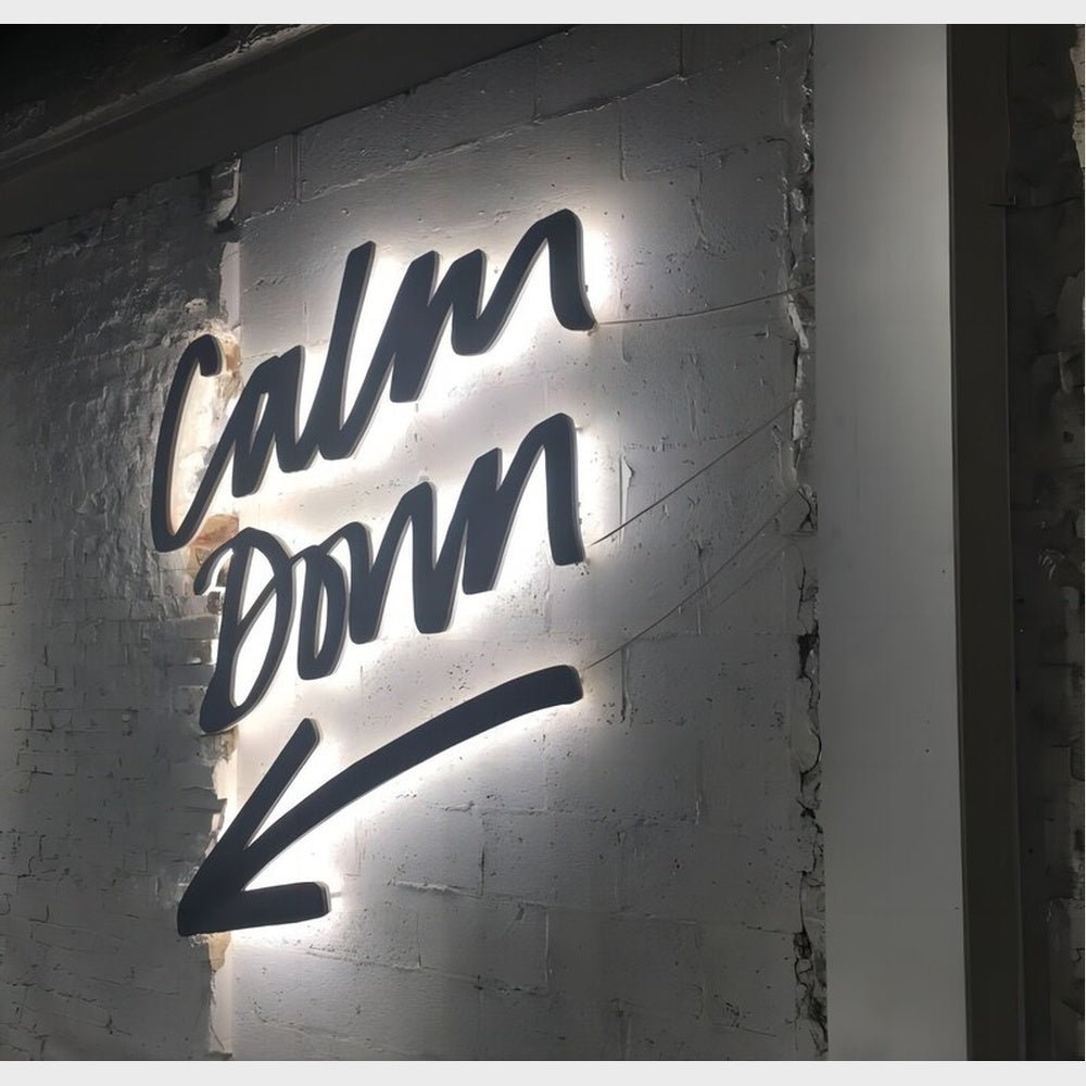 Calm Down With Arrow 3D Backlit Channel Letters Led Light Sign - Shineneon