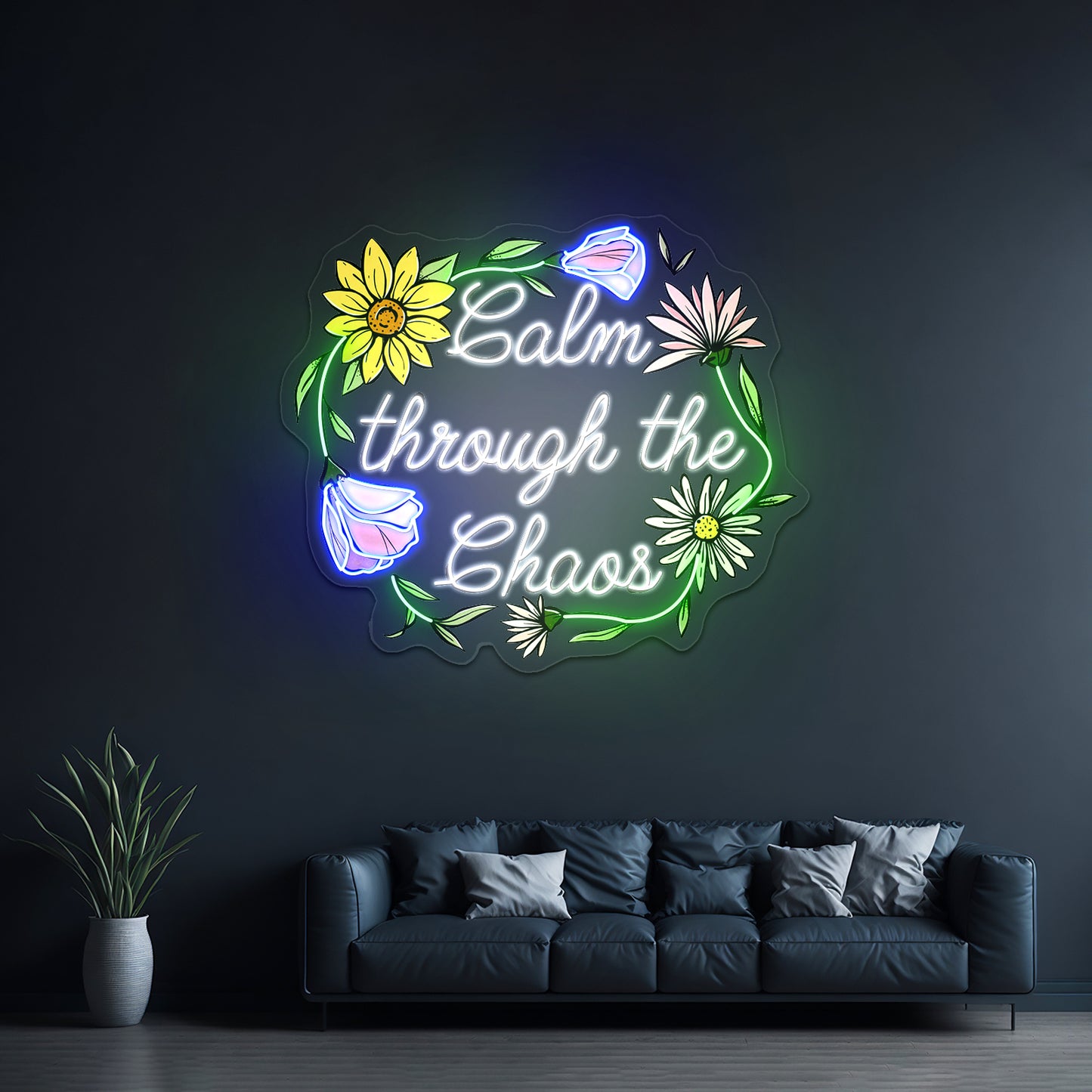 Calm Through The Chaos Neon Signs for home