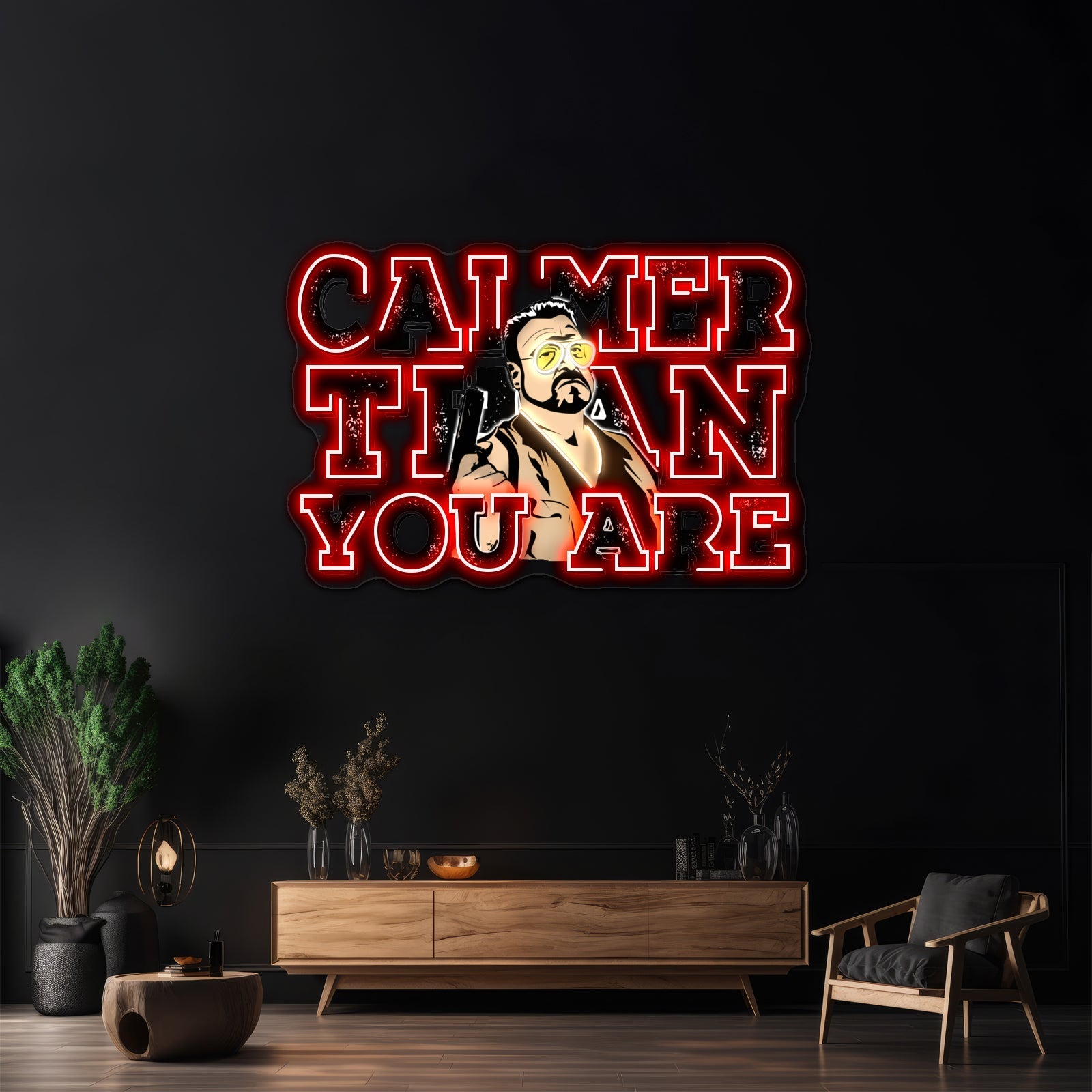 Calmer Than You Are The Big Lebowski Artwork Business Neon Sign - Shineneon