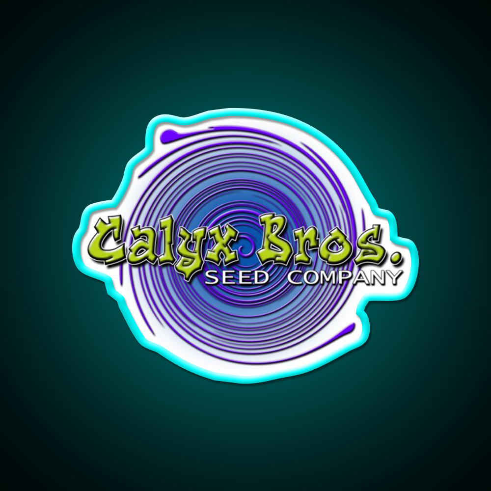 Calyx Bros Seed Co Logo Hemp Inspired Green Leaf Led Neon Sign Rgb Color - Size and dimension reference