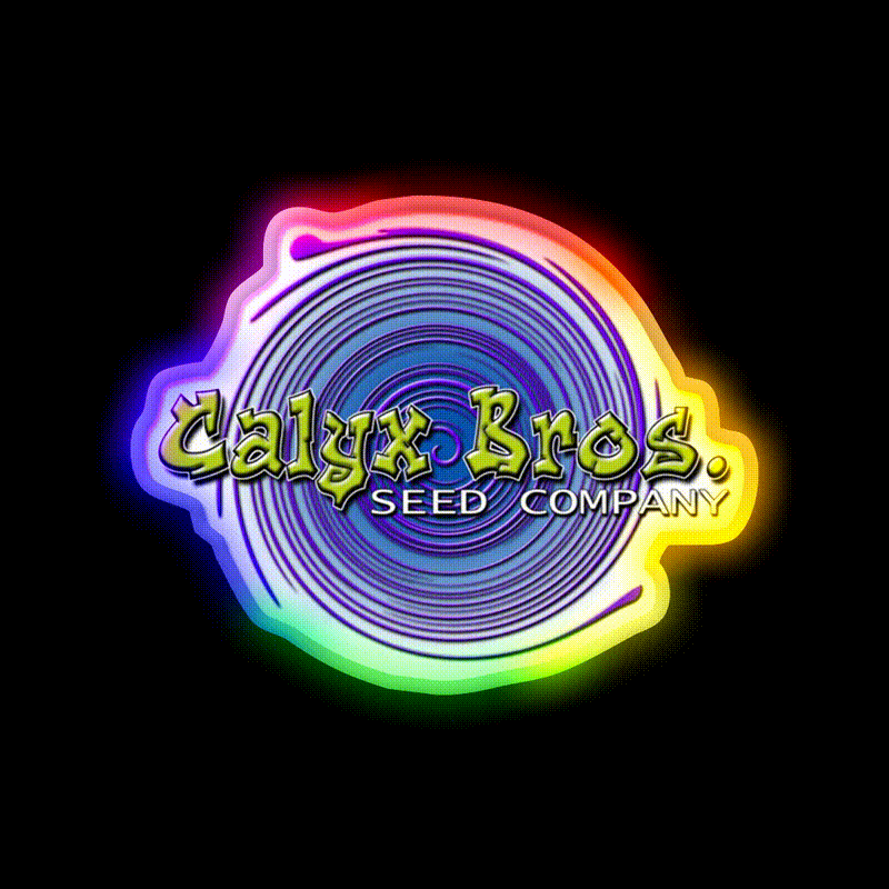 Calyx Bros Seed Co Logo Hemp Inspired Green Leaf Led Neon Sign Rgb Color - LED neon sign close-up detail
