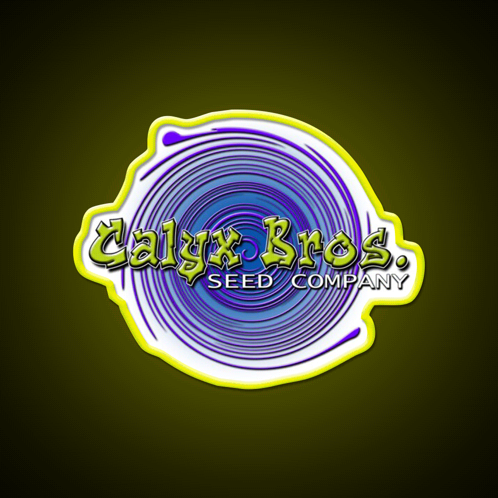 Calyx Bros Seed Co Logo Hemp Inspired Green Leaf Led Neon Sign Rgb Color - Custom LED neon sign front view