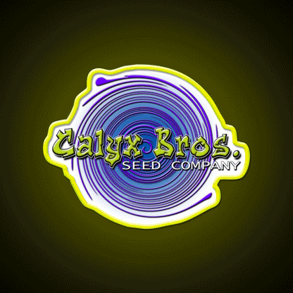 Calyx Bros Seed Co Logo Hemp Inspired Green Leaf Led Neon Sign Rgb Color - Custom LED neon sign front view