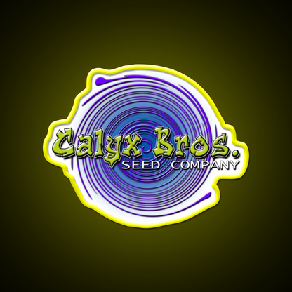 Calyx Bros Seed Co Logo Hemp Inspired Green Leaf Led Neon Sign Rgb Color - LED neon sign view 7