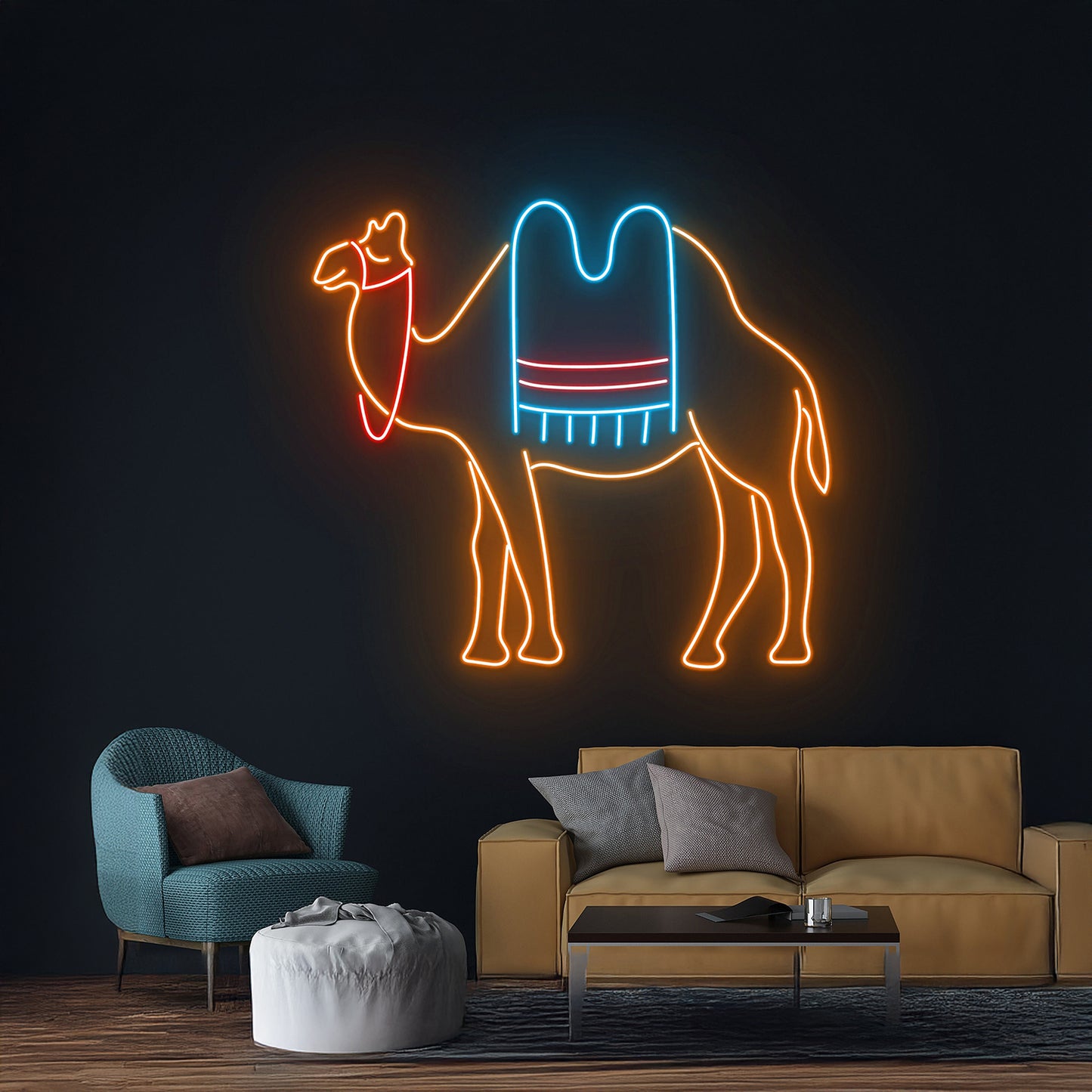 Camel Neon Sign Sand Dessert Animal Room Wall Art Decor