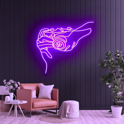 Camera Line Art Wall Artwork Neon Signs