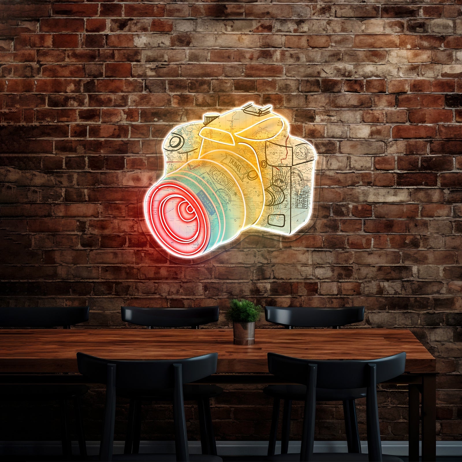 Camera Map Neon Signs For Wall Decor - Shineneon