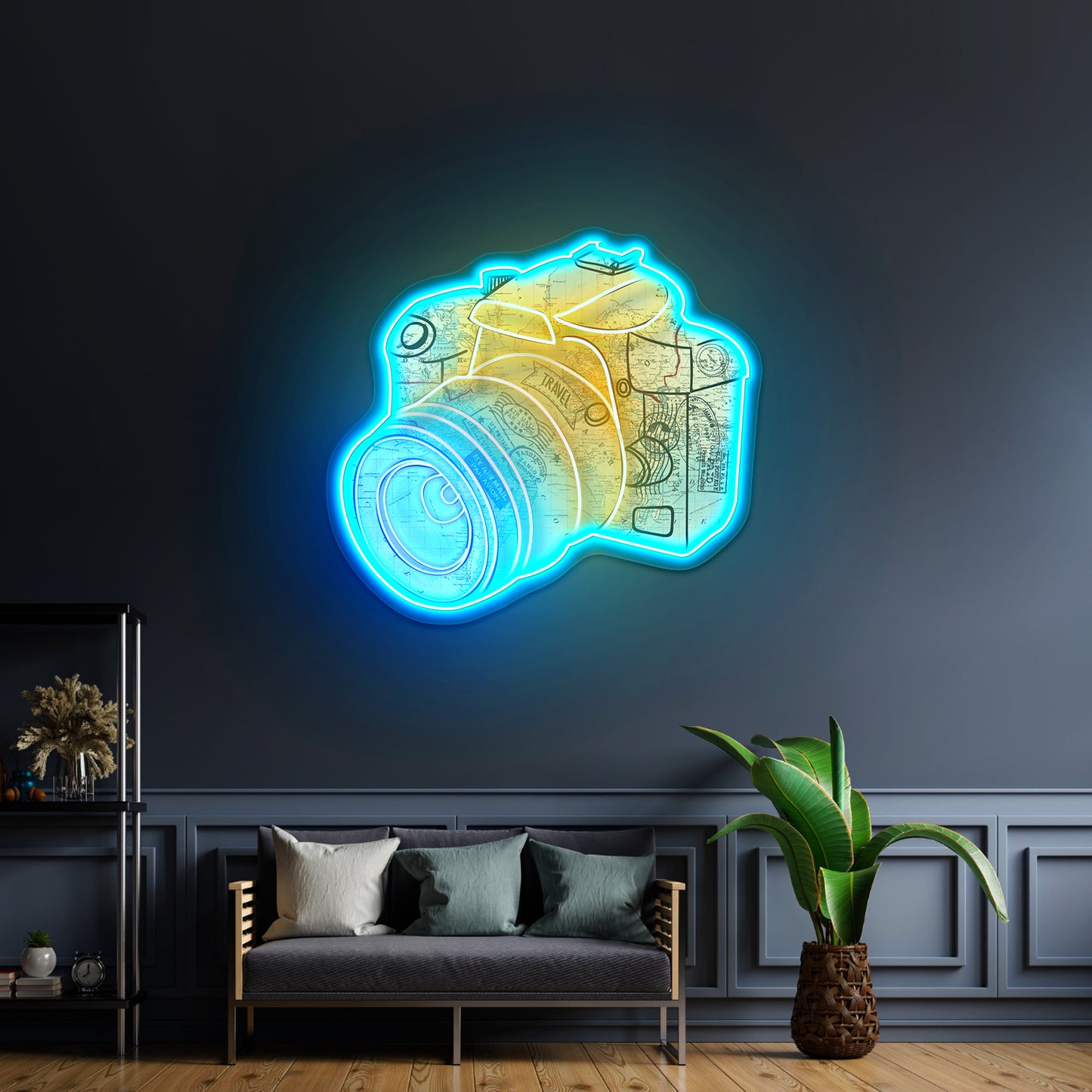 Camera Map Neon Signs for wall decor