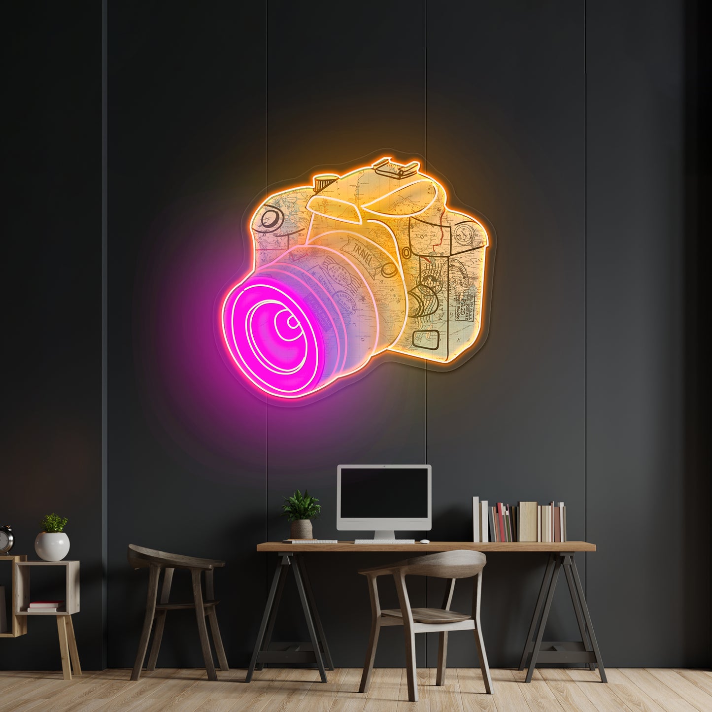 Camera Map Neon Signs for wall decor