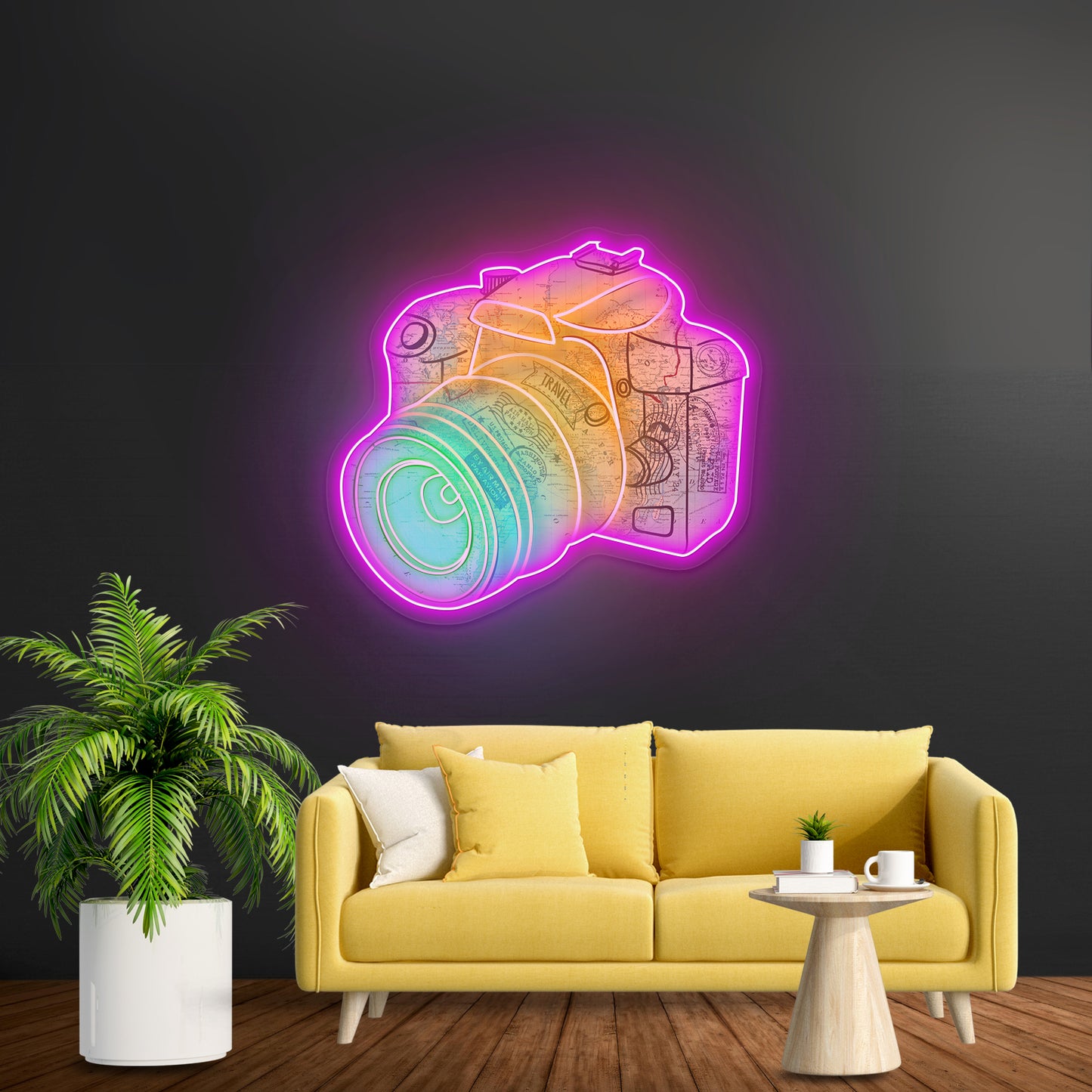 Camera Map Neon Signs for wall decor