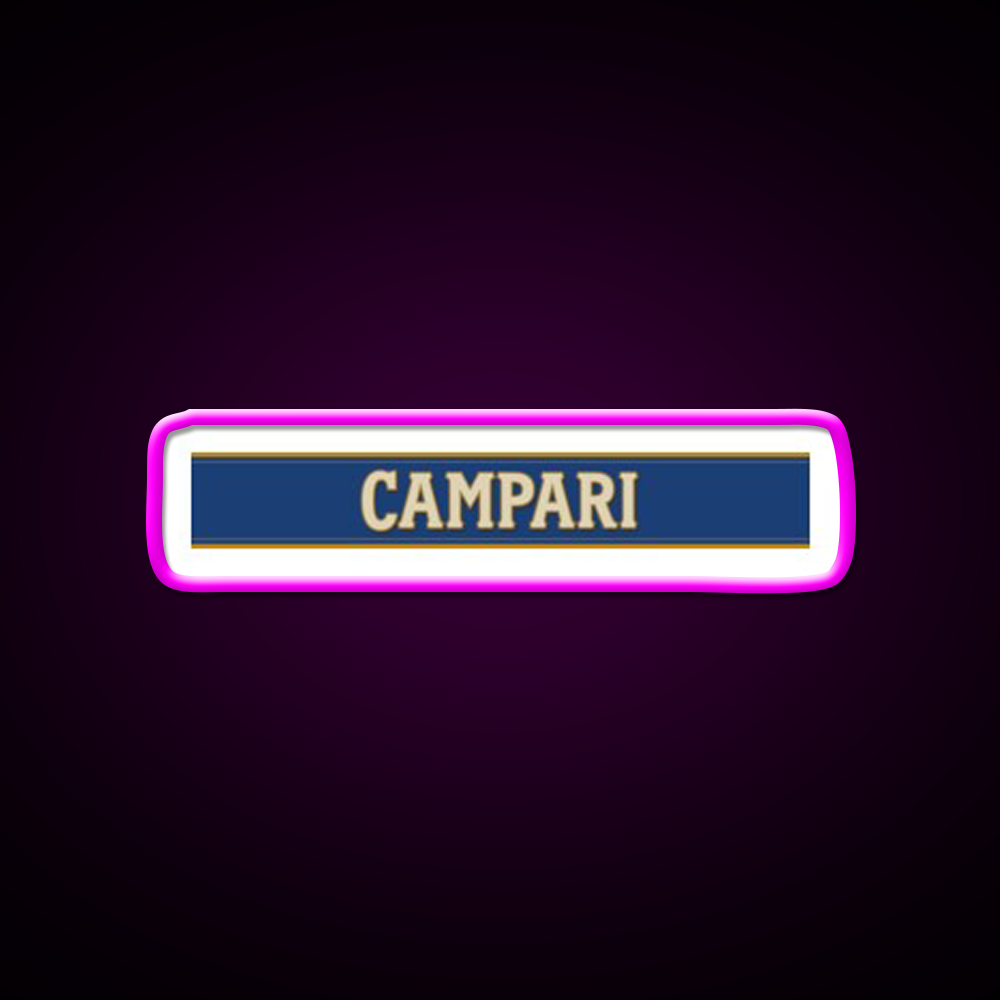 Campari Monogram Cocktail Bar Decor Led Neon Sign Rgb Color - Neon sign mounted on wall in room