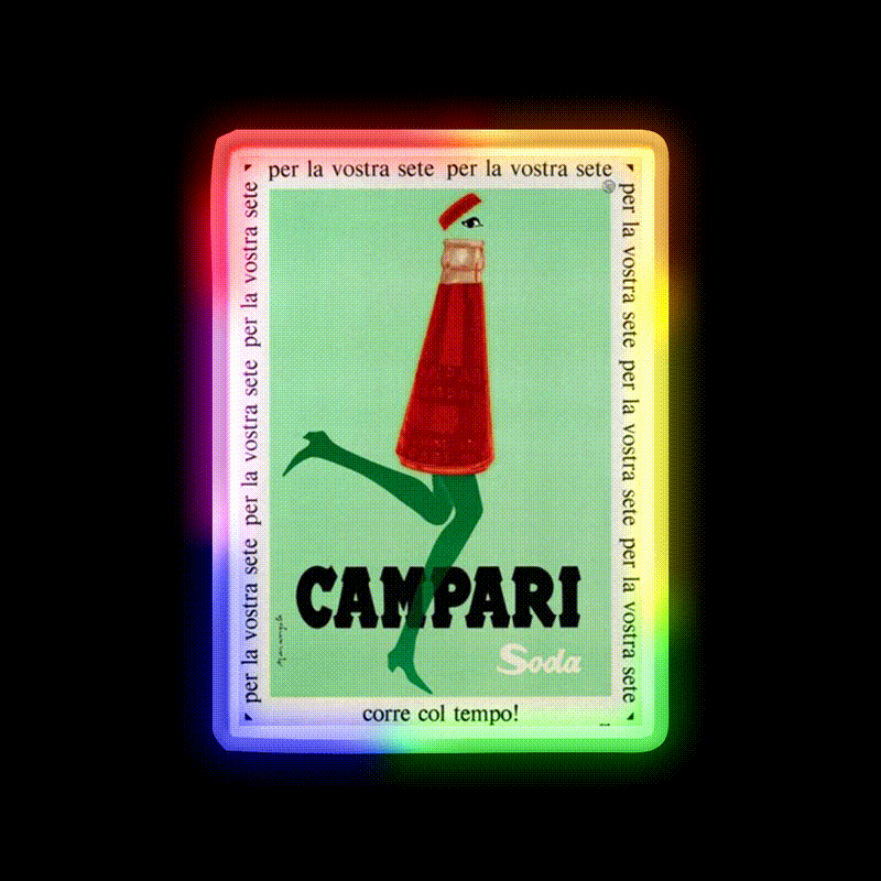 Campari Print Cocktail Bar Decor Led Neon Sign Rgb Color - LED neon sign close-up detail