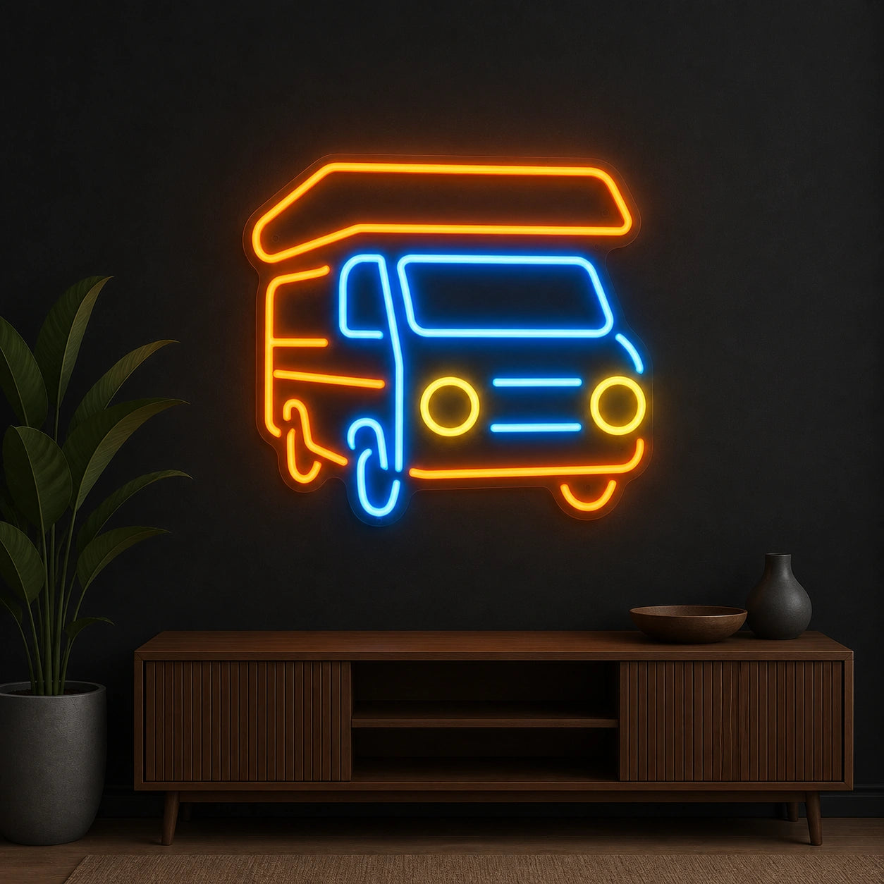 Camper Van Vintage LED Neon Sign size image