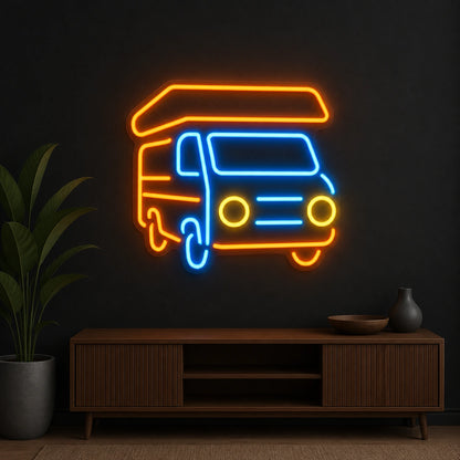 Camper Van Vintage LED Neon Sign size image