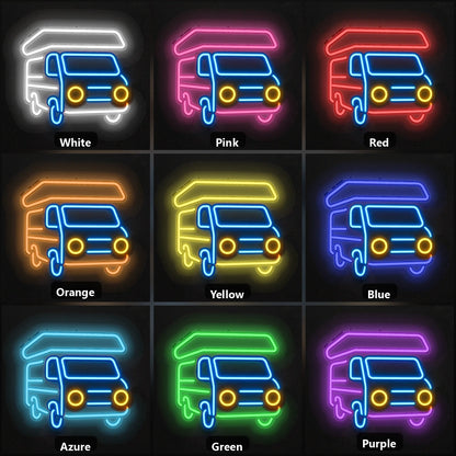 Camper Van Vintage LED Neon Sign color grid