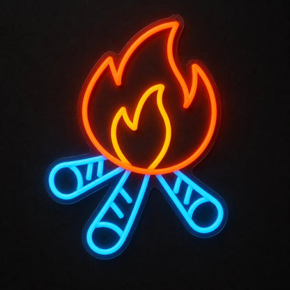 Campfire Crossed Logs Vintage LED Neon Sign - Shineneon
