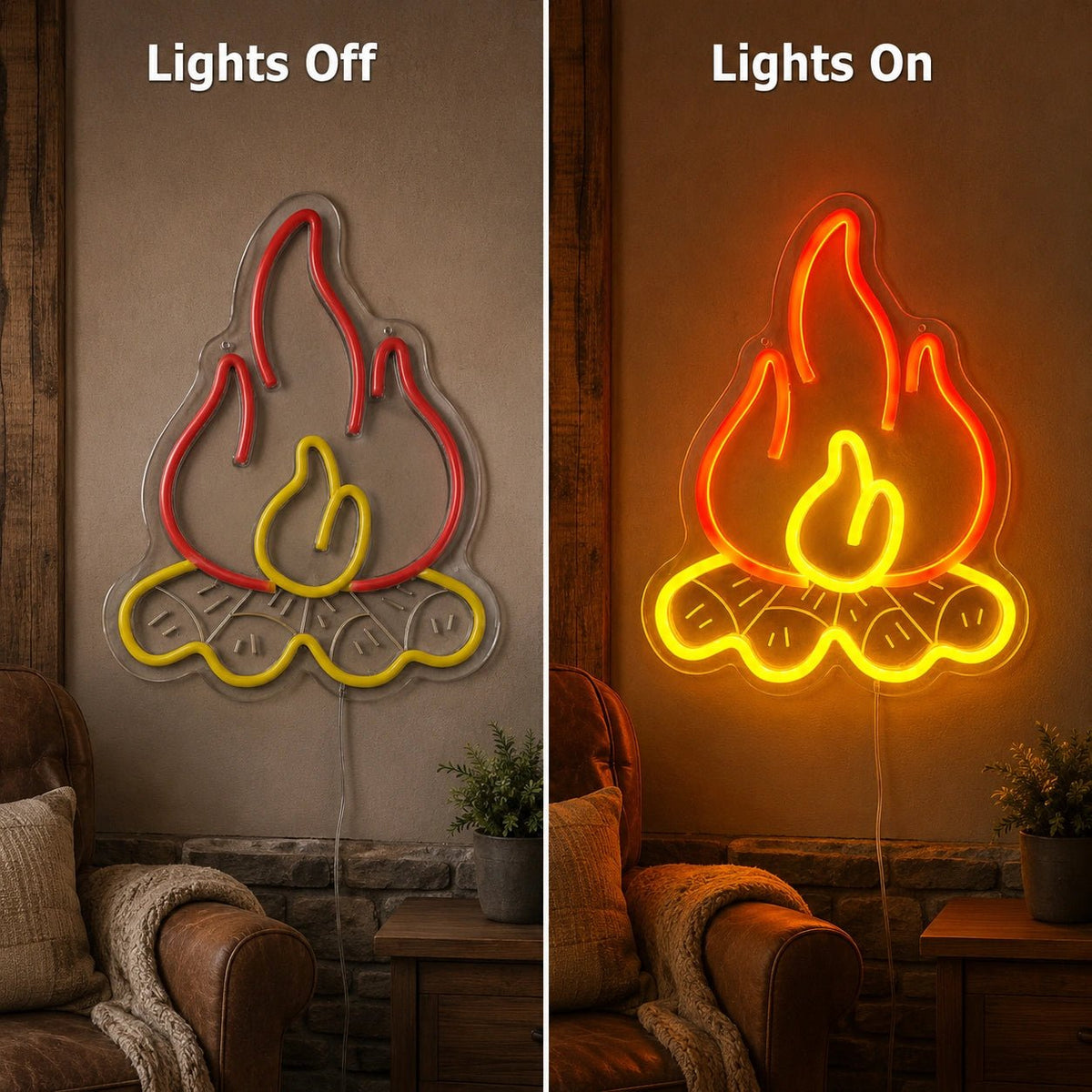 Campfire Logs LED Neon Sign - Shineneon