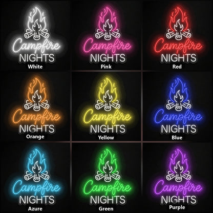 Campfire Nights Vintage LED Neon Sign color grid