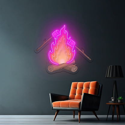 Campfire Smores Neon Signs For Outdoor Decor - Shineneon