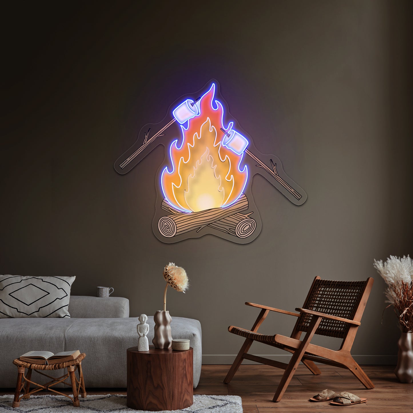 Campfire Smores Neon Signs for outdoor decor