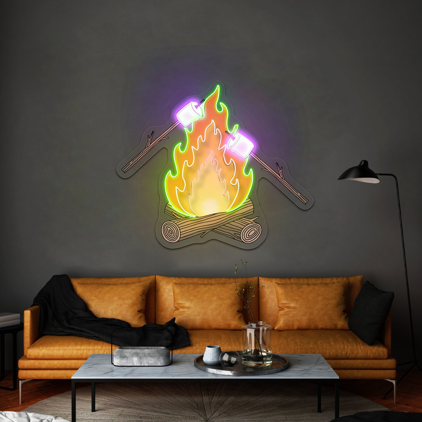 Campfire Smores Neon Signs for outdoor decor