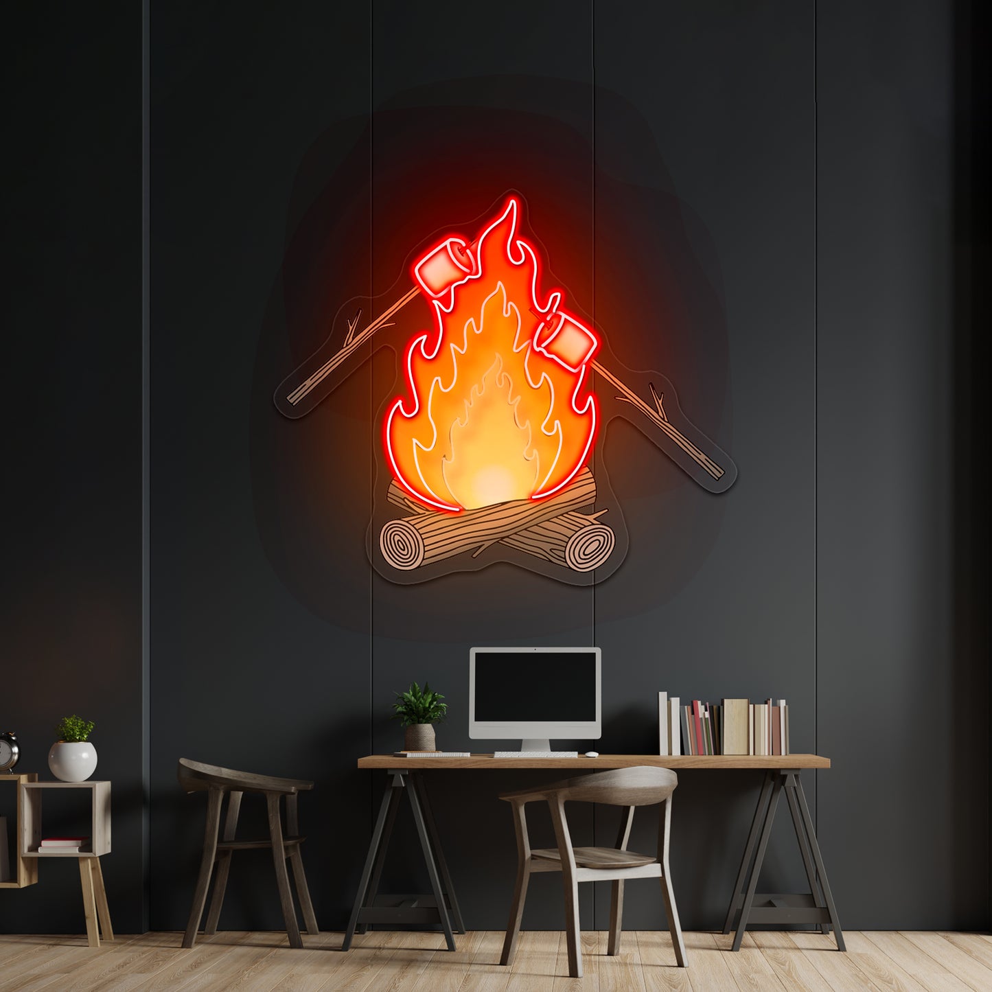 Campfire Smores Neon Signs for outdoor decor