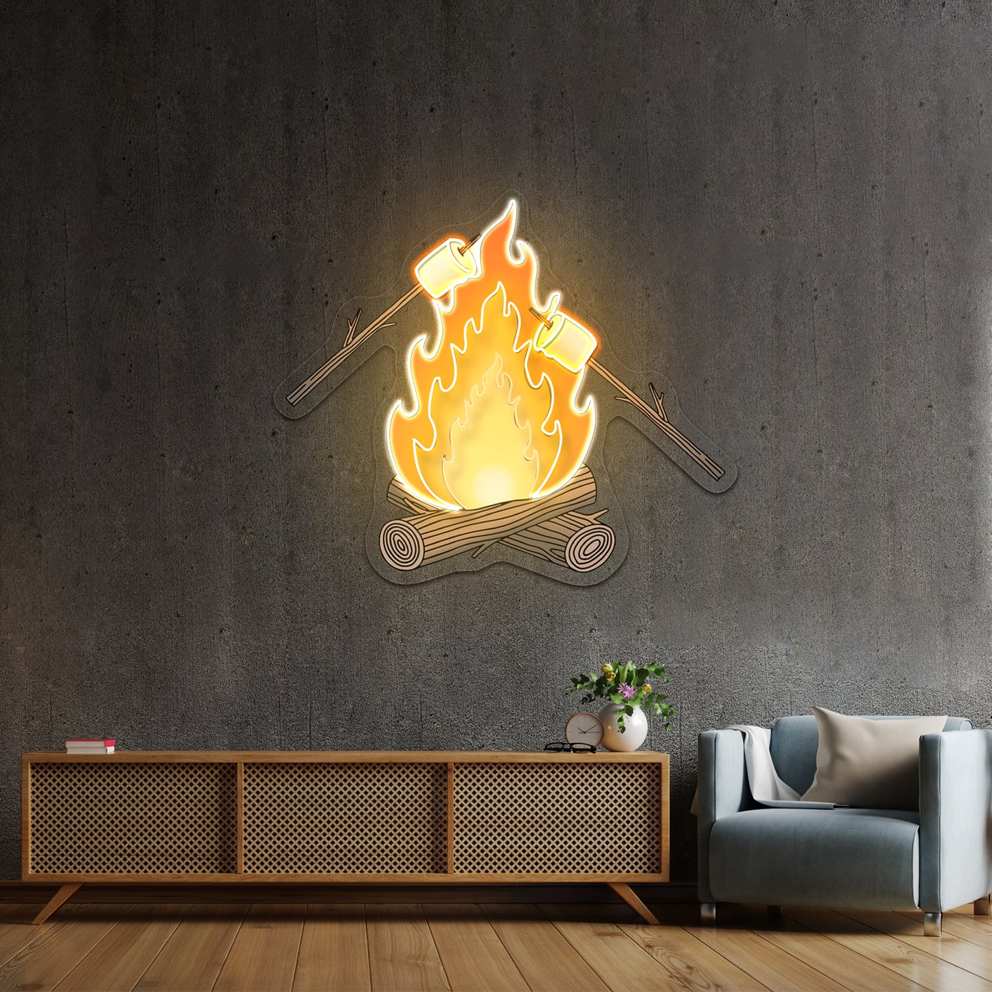 Campfire Smores Neon Signs for outdoor decor