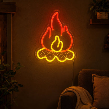 Campfire With Logs LED Neon Sign size image