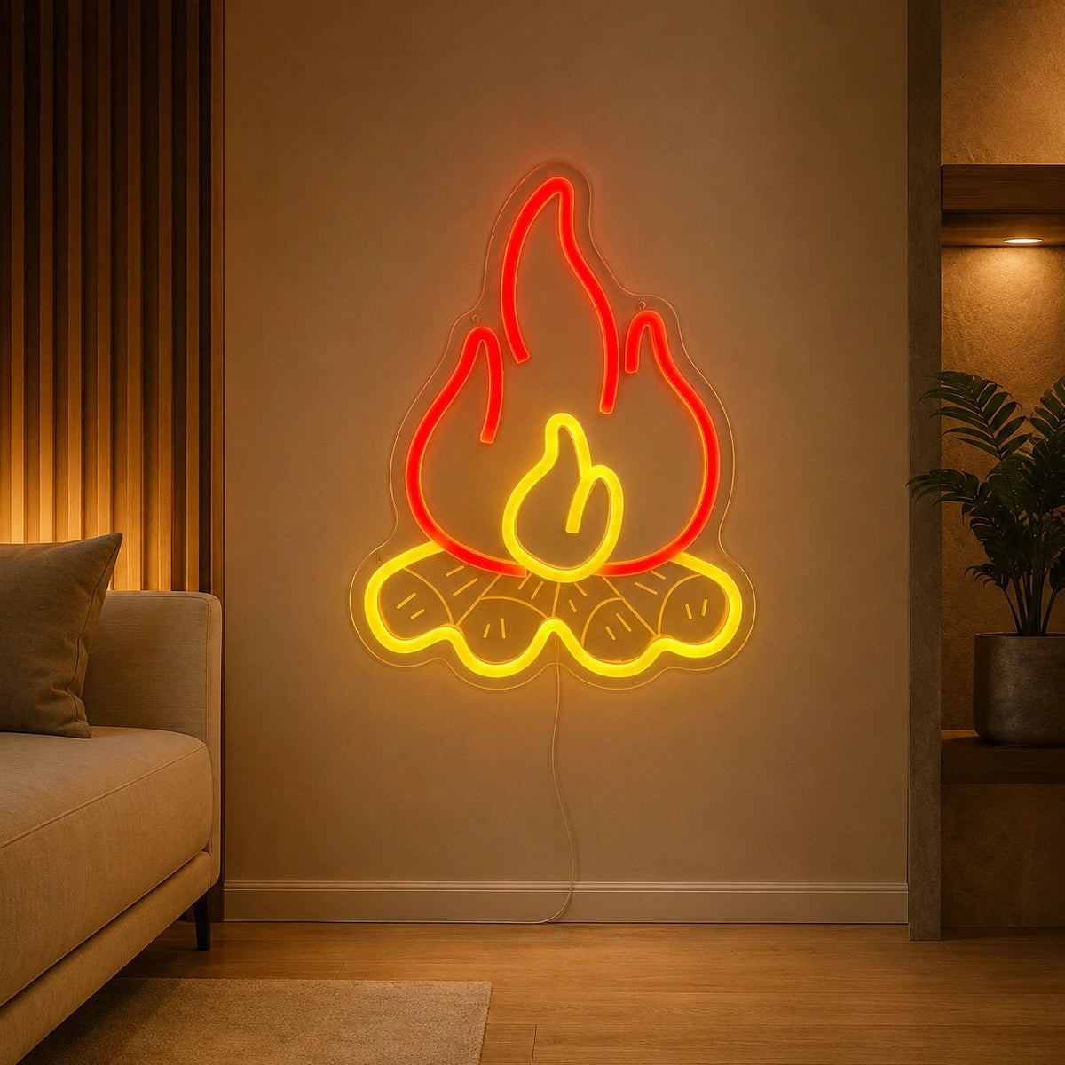 Campfire With Logs LED Neon Sign - Shineneon