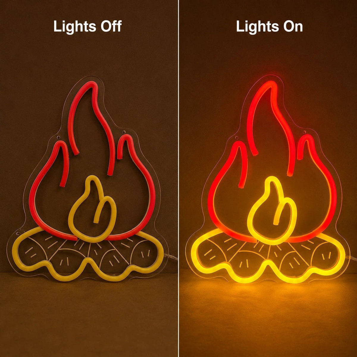 Campfire With Logs LED Neon Sign - Shineneon