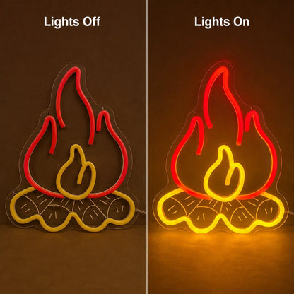 Campfire With Logs LED Neon Sign - Shineneon
