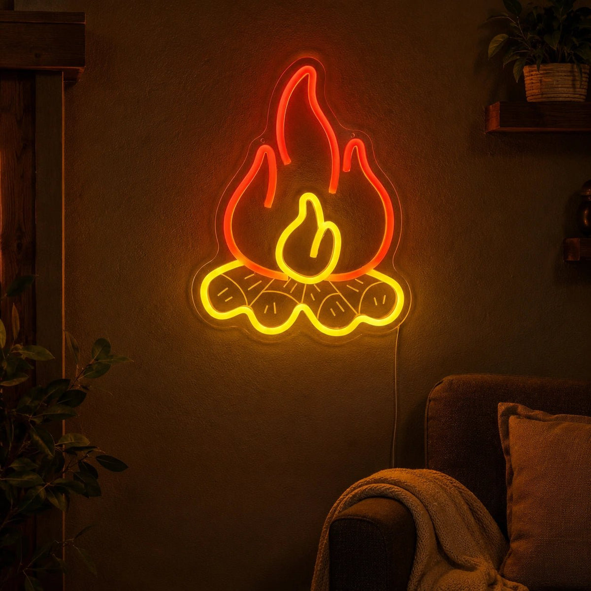 Campfire With Logs LED Neon Sign - Shineneon