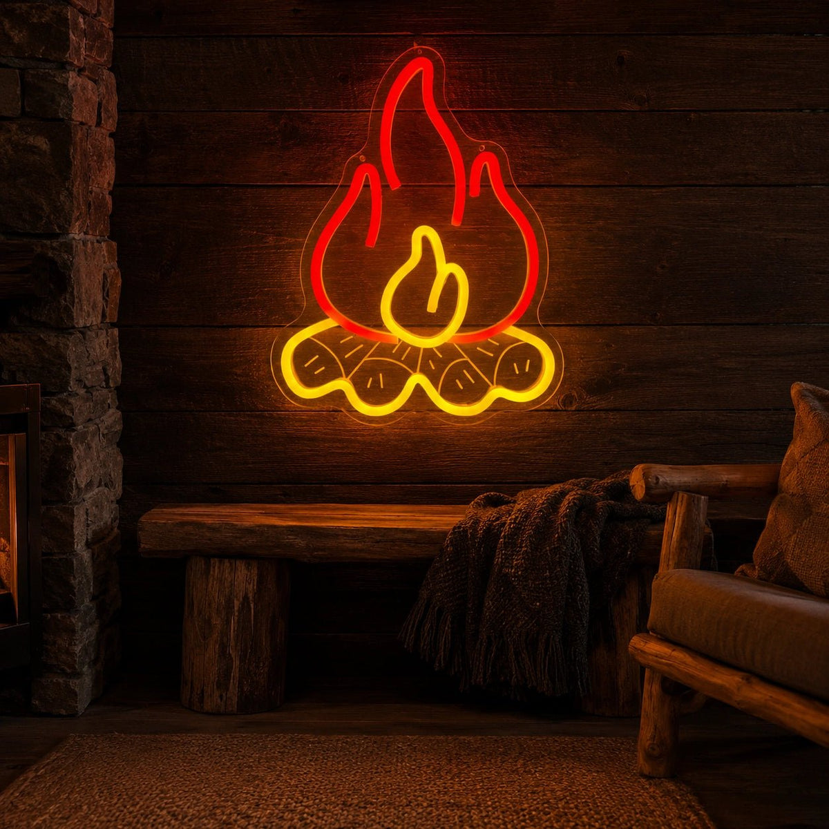 Campfire With Logs LED Neon Sign - Shineneon