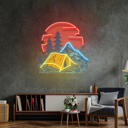 Camping Gorilla Tech Helmet Uv Printed Led Neon Sign For Urban Room Decor | Shineneon