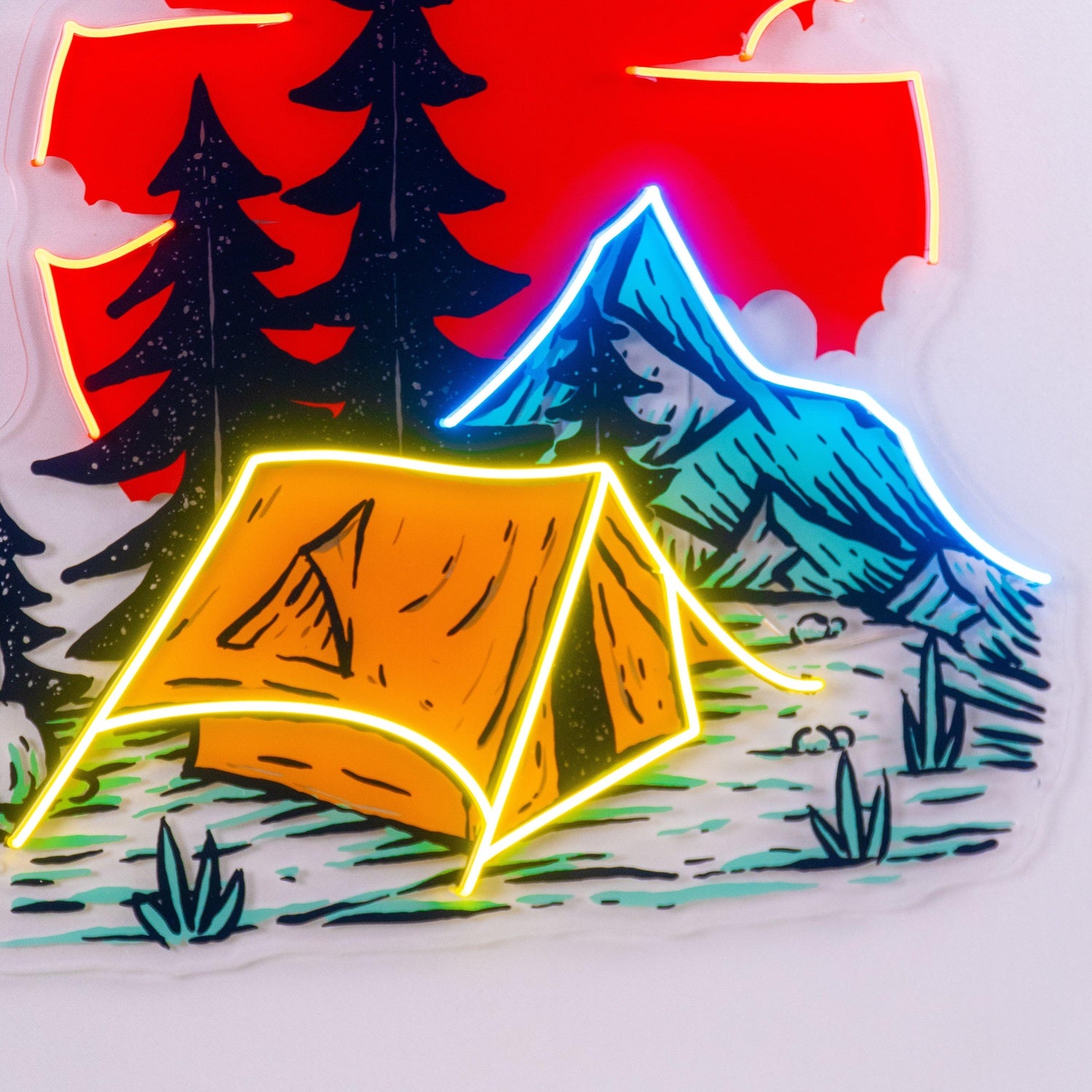 Camping Gorilla Tech Helmet Uv Printed Led Neon Sign For Urban Room Decor | Shineneon