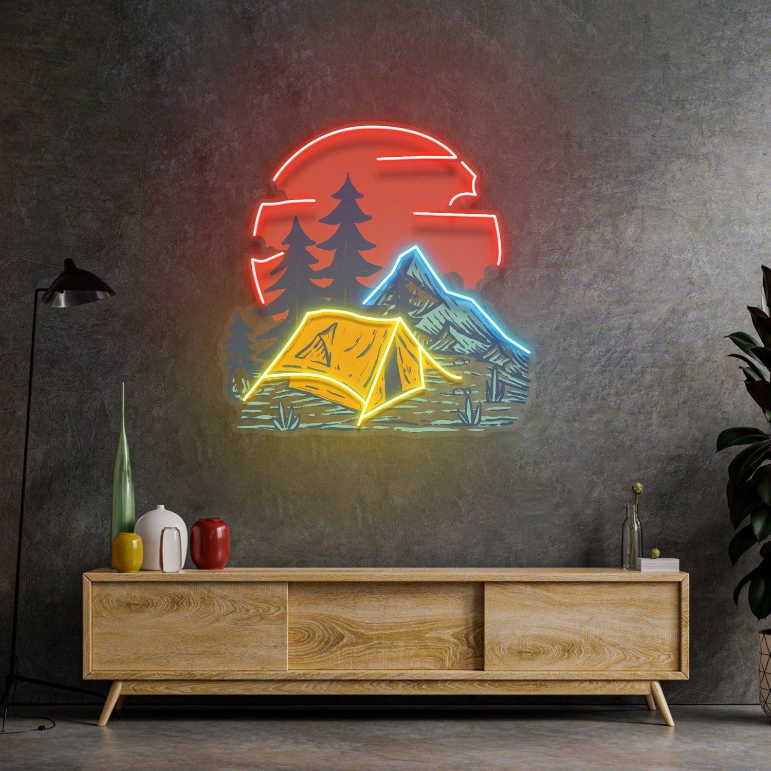 Camping Gorilla Tech Helmet Uv Printed Led Neon Sign For Urban Room Decor | Shineneon