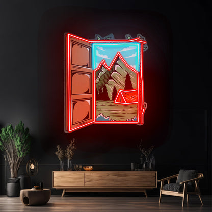Camping On Hills Led Neon Sign Light Custom Led Signs - Shineneon