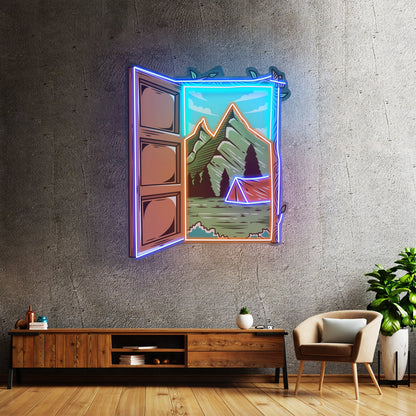 Camping On Hills Led Neon Sign Light Custom Led Signs - Shineneon