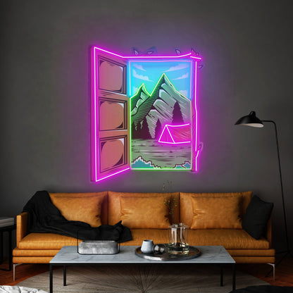 Camping On Hills Led Neon Sign Light Custom Led Signs - Shineneon